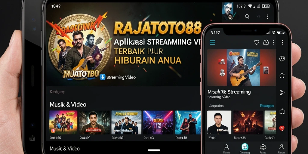 Tampilan antarmuka aplikasi RAJATOTO88 untuk Streaming Video.