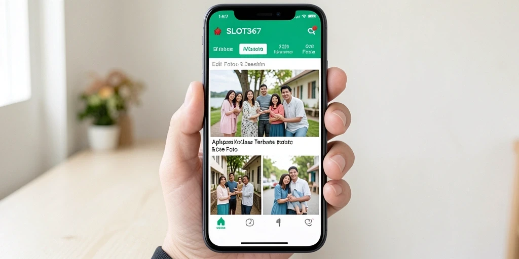 Antarmuka aplikasi SLOT367 untuk membuat kolase foto menarik.