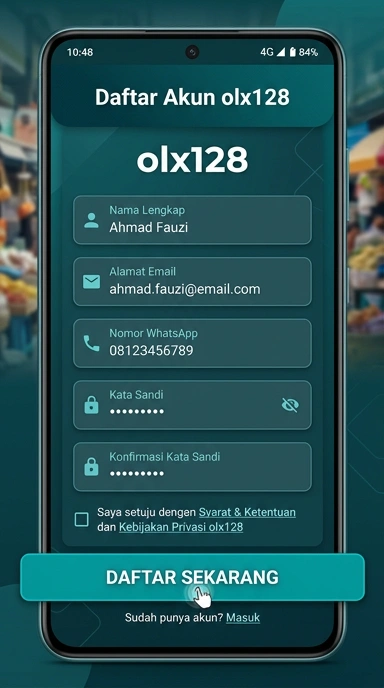 Tampilan halaman daftar olx128