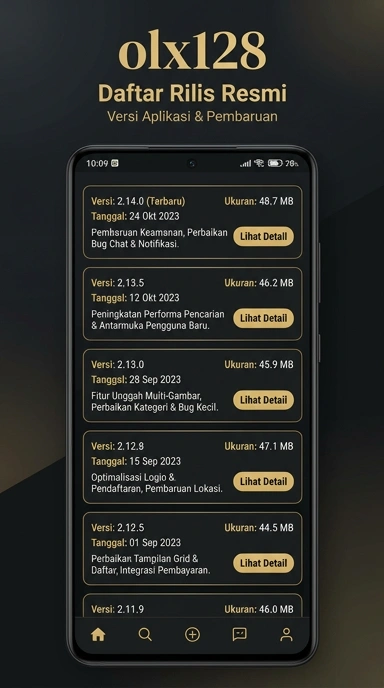 Tampilan riwayat versi olx128